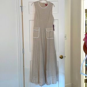 long, tan, 100% linen, Staud Dress